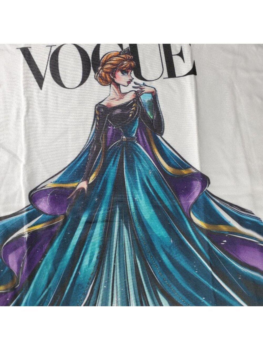 Frozen Anna Tee Shirt Women Princess Queen Gown Short Sleeve Knit T Shirt Blouse